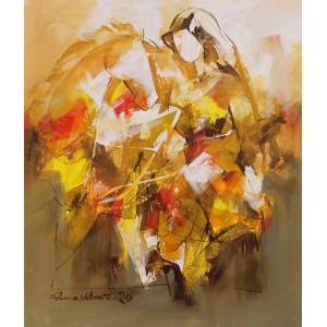 Mashkoor Raza, 36 x 30 Inch, Oil on Canvas, Figurative Painting, AC-MR-424